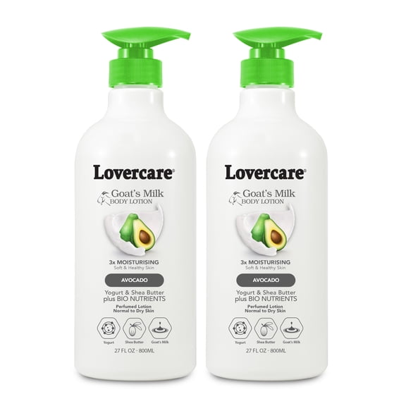 2-Pack LoverCare Goat's Milk Body Lotion 27 fl oz (800ml) - Avocado