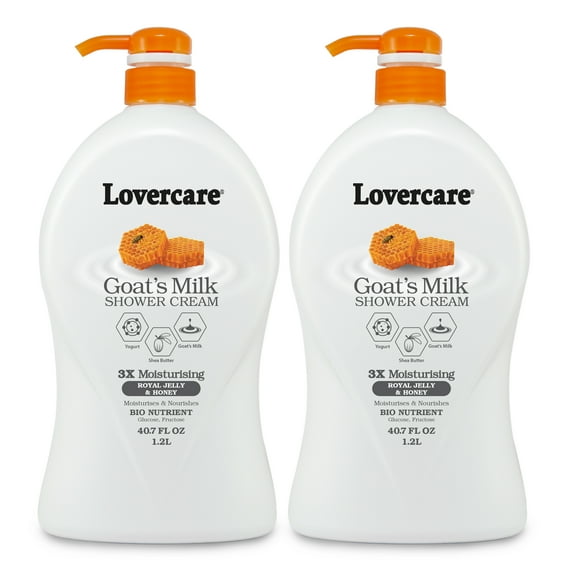 2-Pack LoverCare Goat's Milk Royal Jelly & Honey Shower Cream 40.7 foz (1200ml)