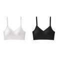(2Pack) Low Back Bra for Underwire Bras for Women Wirefree Seamless