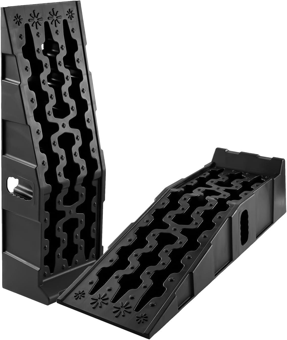 Vehicle Temporary Ramp 2 Pack Low Profile Plastic Car Service Ramps, Portable Auto Ramps for ...