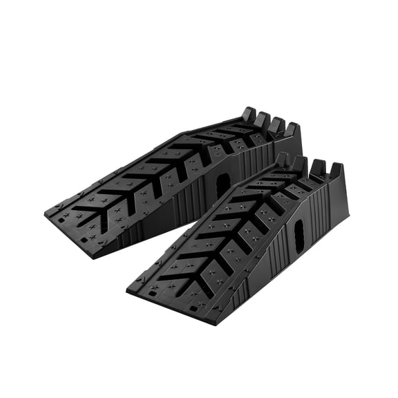 2 Pack Low Profile Plastic Car Service Ramps, Portable Auto Ramps for Oil Change &Vehicle Maintenance, Anti-Slip Base, Stackable with Handles