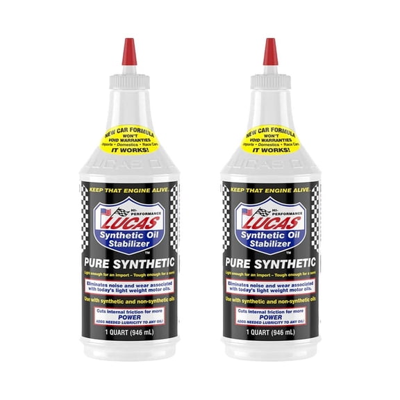 (2 Pack) Lucas Oil 10130 Pure Synthetic Oil Stabilizer - 1 Quart