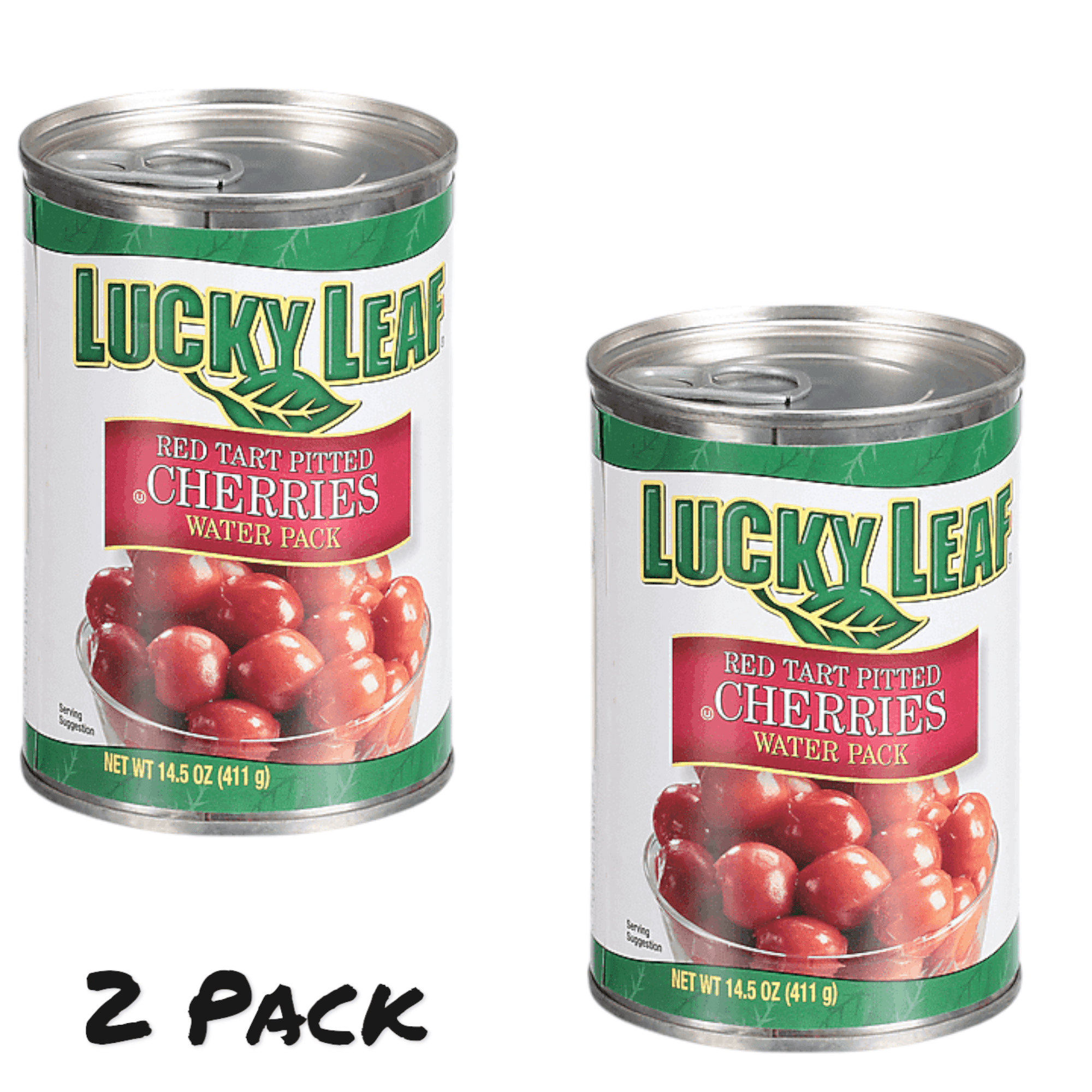 2 Pack ) Lucky Leaf Red Tart Pitted Water Pack Cherries, 14.5 oz