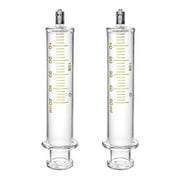 2 Pack Luer Lock Reusable Glass Syringe With No Needle, 50ml