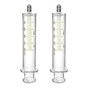 2 Pack Luer Lock Reusable Glass Syringe With No Needle, 50ml