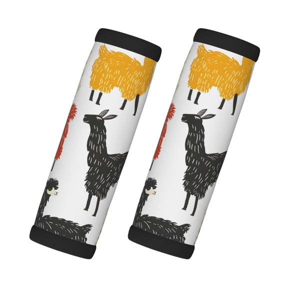 2 Pack Luggage Handle Covers And Grips Dimensions: 5.5 X 4.7 Inches Soft Padded Handle Covers Durable Luggage Handle Covers Funny Llamas Alpacas (3)