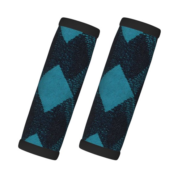 2 Pack Luggage Handle Covers And Grips Dimensions: 5.5 X 4.7 Inches Soft Padded Handle Covers Durable Luggage Handle Covers Argyle Plaid Darkturquoise_4