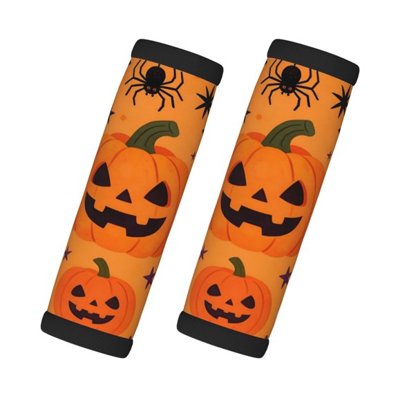 2 Pack Luggage Handle Covers And Grips Dimensions: 5.5 X 4.7 Inches Soft Padded Handle Covers Durable Luggage Handle Covers Happy Halloween Elements (3)