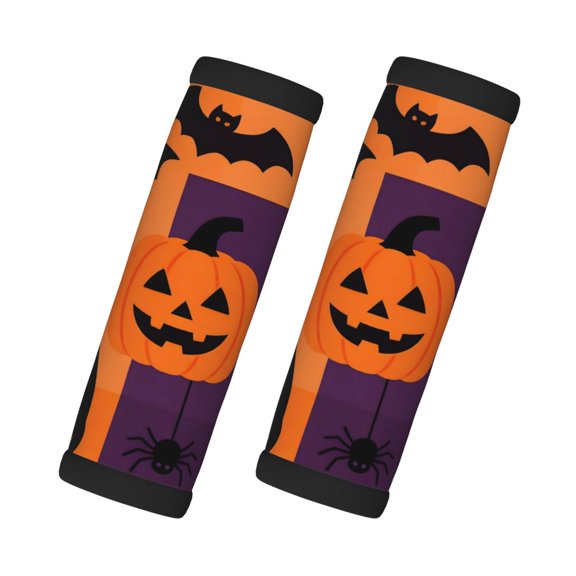 2 Pack Luggage Handle Covers And Grips Dimensions: 5.5 X 4.7 Inches Soft Padded Handle Covers Durable Luggage Handle Covers Happy Halloween Elements (6)