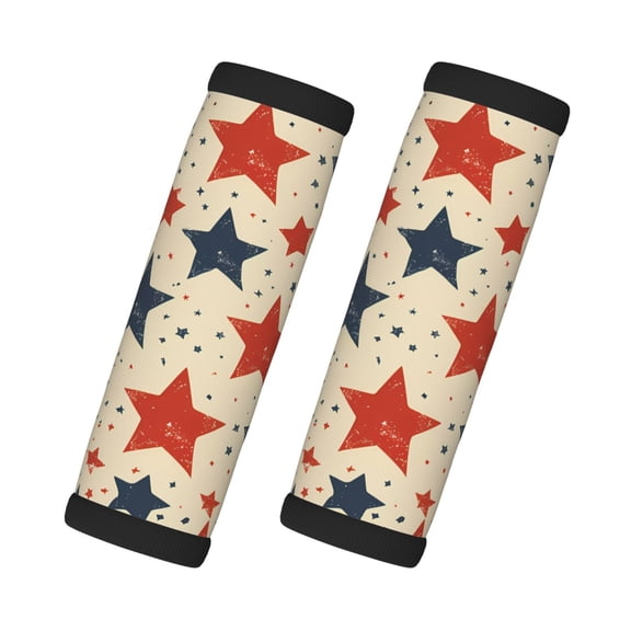 2 Pack Luggage Handle Covers And Grips Dimensions: 5.5 X 4.7 Inches Soft Padded Handle Covers Durable Luggage Handle Covers Independence Day Theme Elements Star (8)