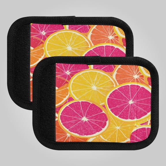 2-Pack Luggage Handle Wrap for Suitcase Includes Back Information Card Oranges and Grapefruits