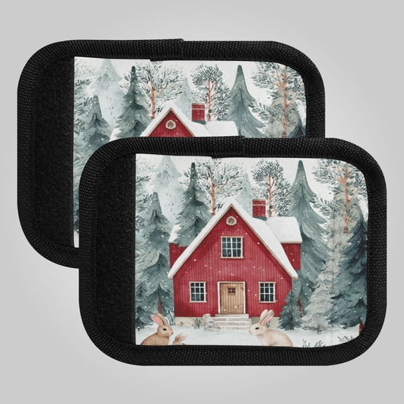 2-Pack Luggage Handle Wrap for Suitcase Includes Back Information Card Small House and Rabbit