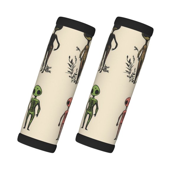 2 Pack Luggage Handle Wraps For Suitcase Comfort Soft Handle Covers Identifier Luggage Makers Covers Wraps Travel Accessories Alien Being