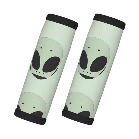 2 Pack Luggage Handle Wraps For Suitcase Comfort Soft Handle Covers Identifier Luggage Makers Covers Wraps Travel Accessories Alien Head Image