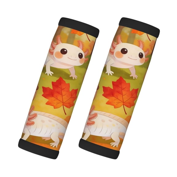 2 Pack Luggage Handle Wraps For Suitcase Comfort Soft Handle Covers Identifier Luggage Makers Covers Wraps Travel Accessories Axolotl Maple Hazelnut