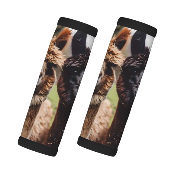 2 Pack Luggage Handle Wraps For Suitcase Comfort Soft Handle Covers Identifier Luggage Makers Covers Wraps Travel Accessories Cute Llamas Alpacas (3)
