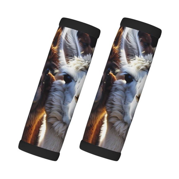 2 Pack Luggage Handle Wraps For Suitcase Comfort Soft Handle Covers Identifier Luggage Makers Covers Wraps Travel Accessories Cute Llamas Alpacas (4)