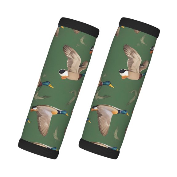 2 Pack Luggage Handle Wraps For Suitcase Comfort Soft Handle Covers Identifier Luggage Makers Covers Wraps Travel Accessories Flying Mallard Ducks