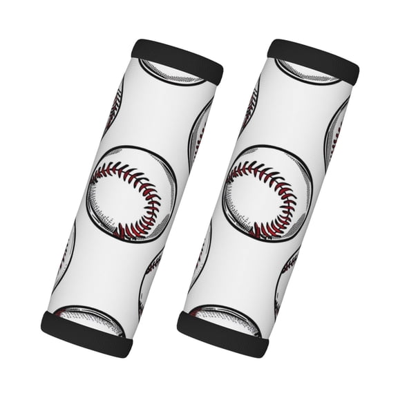 2 Pack Luggage Handle Wraps For Suitcase Comfort Soft Handle Covers Identifier Luggage Makers Covers Wraps Travel Accessories Baseball Theme Sporty Dynamic