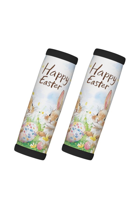 2 Pack Luggage Handle Wraps For Suitcase Comfort Soft Handle Covers Identifier Luggage Makers Covers Wraps Travel Accessories Bunny Ear Foot Rabbit Ears Happy Easter