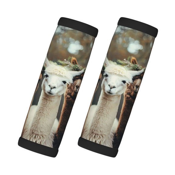 2 Pack Luggage Handle Wraps For Suitcase Comfort Soft Handle Covers Identifier Luggage Makers Covers Wraps Travel Accessories Cute Llamas Alpacas Mysticism (2)
