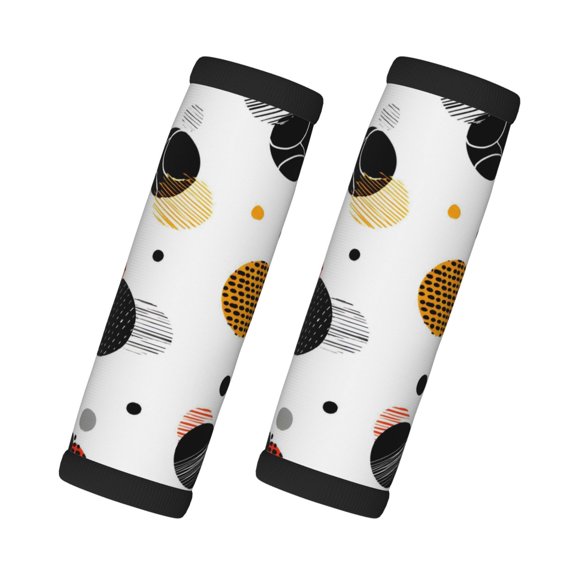 2 Pack Luggage Handle Wraps For Suitcase Comfort Soft Handle Covers Identifier Luggage Makers Covers Wraps Travel Accessories Geometric Sports Balls Minimalist Vector
