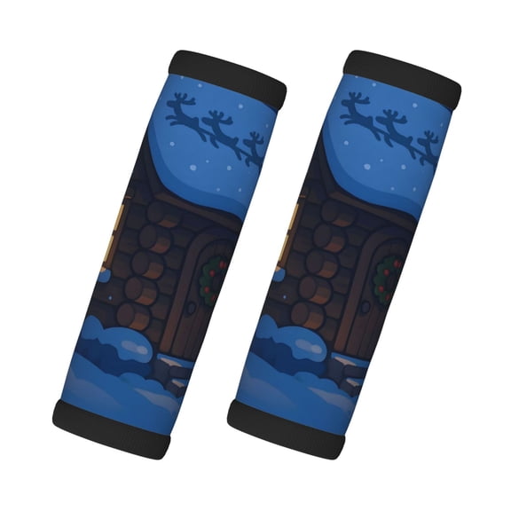 2 Pack Luggage Handle Wraps For Suitcase Comfort Soft Handle Covers Identifier Luggage Makers Covers Wraps Travel Accessories A House In The Snowy Winter
