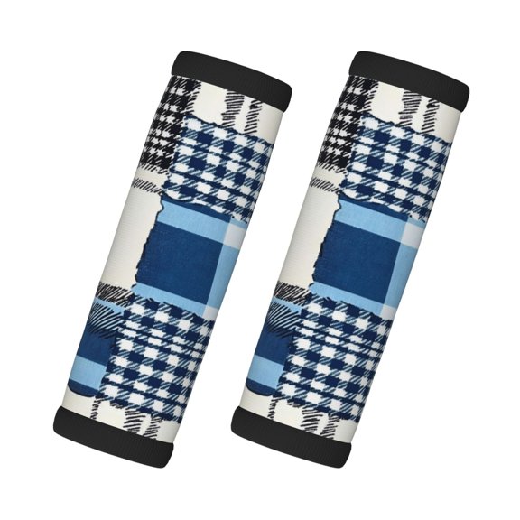 2 Pack Luggage Handle Wraps For Suitcase Comfort Soft Handle Covers Identifier Luggage Makers Covers Wraps Travel Accessories Mediumblue Houndstooth Buffalo Plaid Tartan Check Scotland