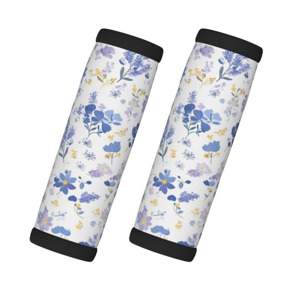 2 Pack Luggage Handle Wraps For Suitcase Comfort Soft Handle Covers Identifier Luggage Makers Covers Wraps Travel Accessories Milk Cow Print Style Lavender_4