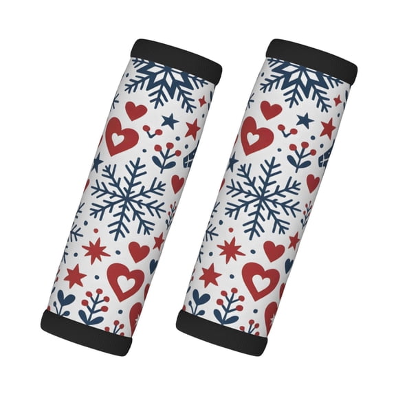 2 Pack Luggage Handle Wraps For Suitcase Comfort Soft Handle Covers Identifier Luggage Makers Covers Wraps Travel Accessories Nordic Folk Art Christmas Pattern