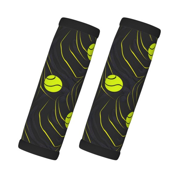 2 Pack Luggage Handle Wraps For Suitcase Comfort Soft Handle Covers Identifier Luggage Makers Covers Wraps Travel Accessories Tennis Sport Theme Modern Athletic Style Tennis Balls
