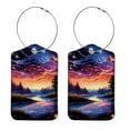 thumbnail image 1 of 2 Pack Luggage Tag for Suitcase, Firefly Baggage Tag with Stainless Steel Loop Privacy Cover for Women Girls Bag Travel, 1 of 7