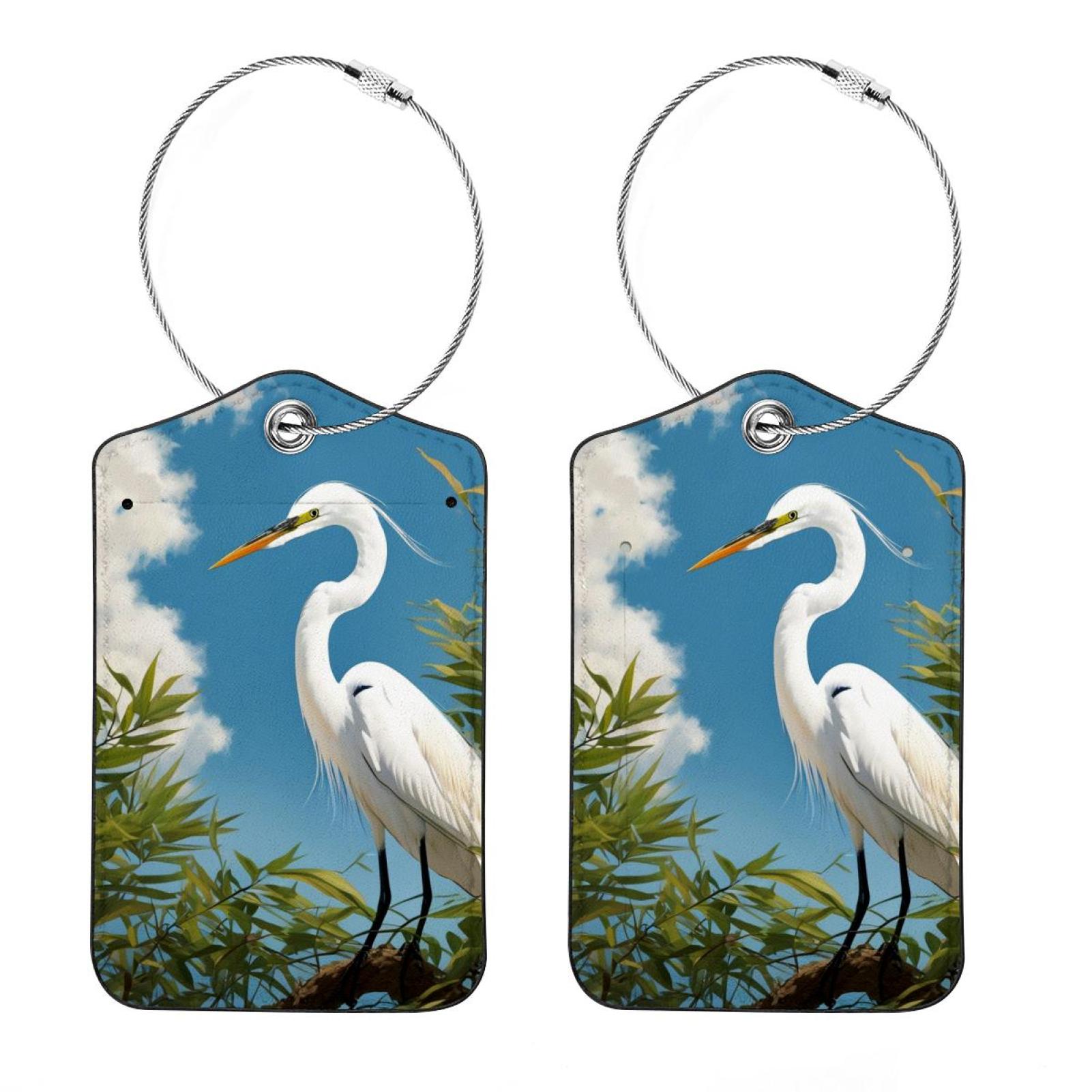 2Pack Luggage Tags, Durable PU Leather Baggage Tags with Privacy Flap