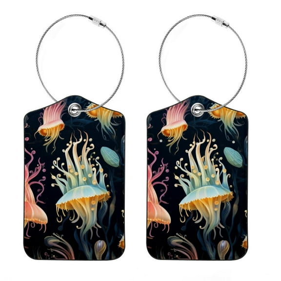 2 Pack Luggage Tags for Suitcases Leather Name Travel Tags for Luggage ID Label Bag Tags, Sea Slug
