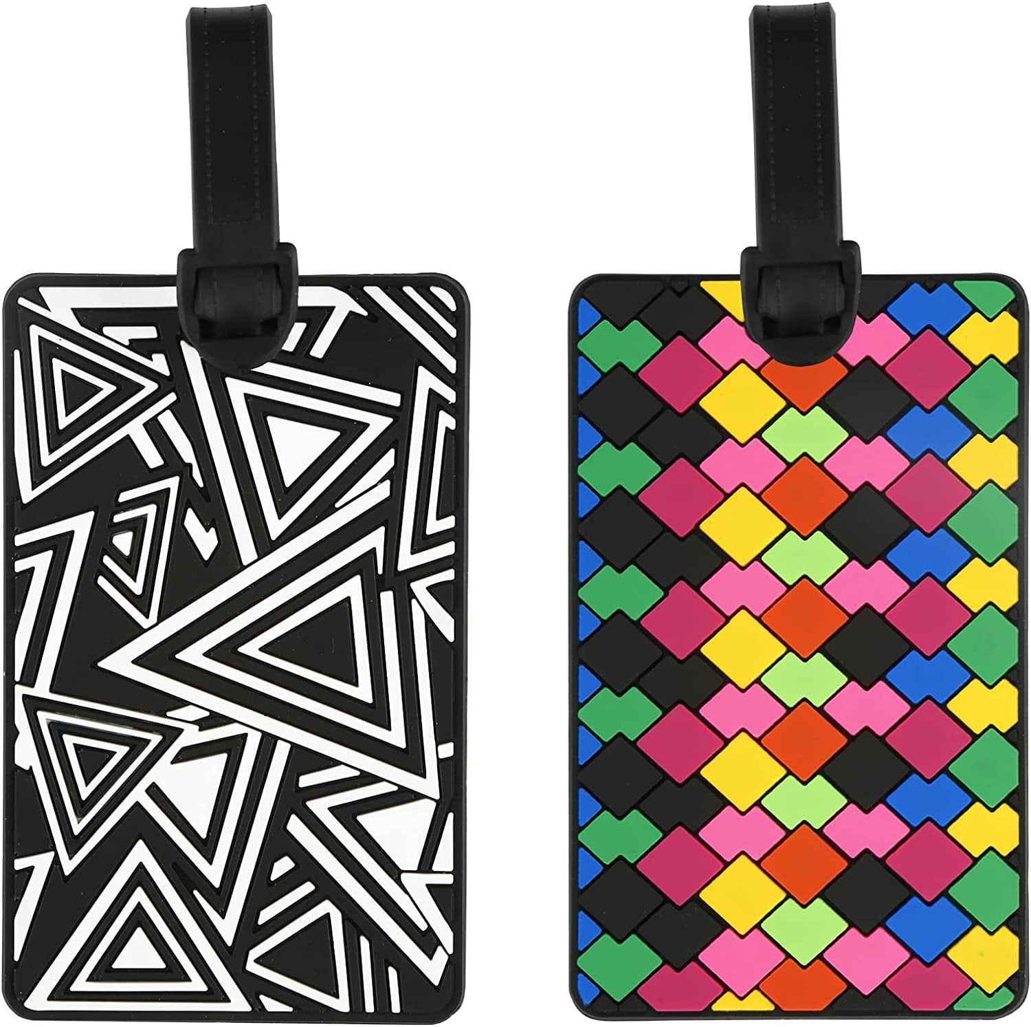 2 Pack Luggage Tags for Travel Silicone Case Tags with Name ID Card