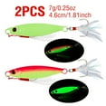 thumbnail image 1 of 2-Pack Luminous Dual Hook Metal Jigging Lures, 7g-30g Weighted Fishing Bait with Feathered Hooks for Saltwater and Freshwater Bass Fishing, Lead Body, Ideal for Christmas, New Year, Eid, and Dragon Bo, 1 of 10
