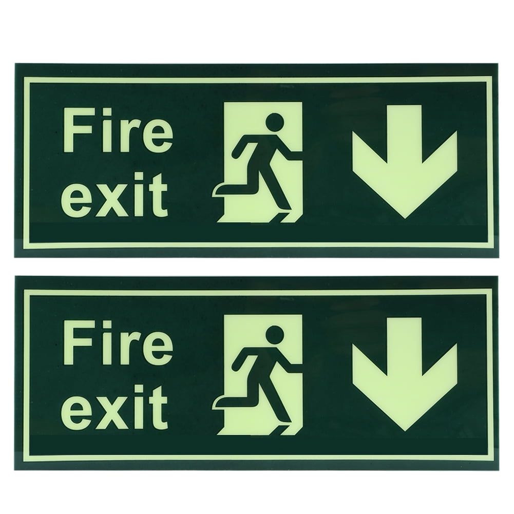2Pack Luminous SelfAdhesive Safety Warning Sign Stickers, Directional