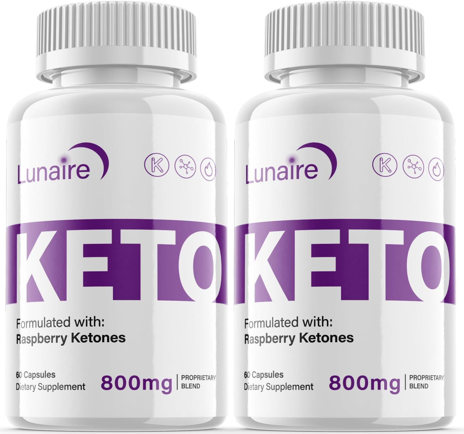 (2 Pack) Lunaire - Keto Weight Loss Formula - Energy & Focus Boosting Dietary Supplements for Weight Management & Metabolism - Advanced Fat Burn Raspberry Ketones Pills - 120 Capsules