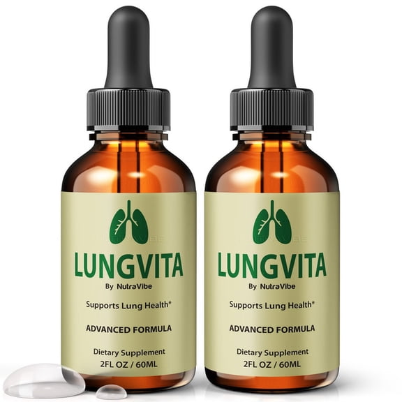 (2 Pack) Lungvita Drops  Respiratory Support Formula for Soothing Breathing Comfort & Daily Wellness | Easy-to-Use Liquid for Everyday Use (60 Servings)