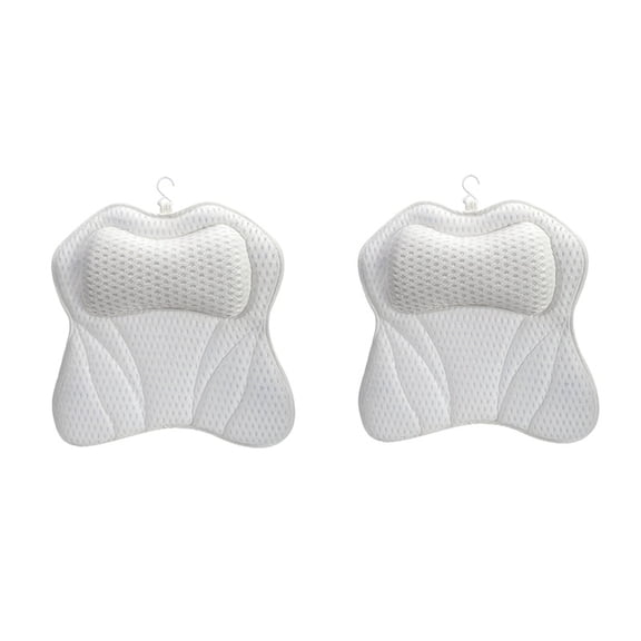 2 Pack Luxury 4D Air Mesh Bath Pillows, Extra Soft Tub Pillows with Non-Slip Suction Cups, Head Neck Back Support Bath Accessories Spa Gifts for Women