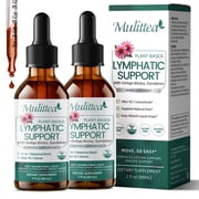 2 Pack Lymphatic Drainage Supplement Drops - Plus Echinacea & Elderberry Lymph System Liquid Drops - Immune Support, Cleanse & Detox, 2 fl oz