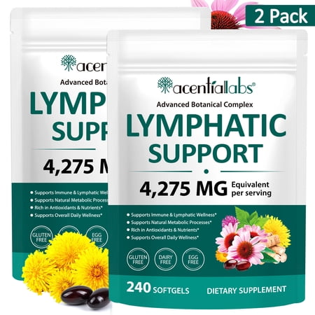 2 Pack Lymphatic Support Softgels, Botanical Complex, 240 Softgels