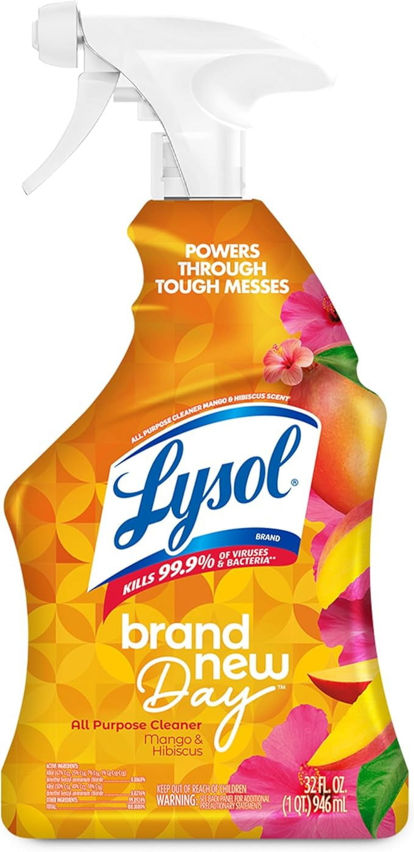 Lysol All Purpose Cleaner Spray, Mango & Hibiscus Scent, 32 fl oz ...