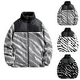 thumbnail image 1 of 2 Pack M-4X Big & Tall Fleece Jackets for Men with Pockets Plus Size Sherpa Coats Long Sleeve Zipper Up Mock Neck Color Block Thermal Warm Winter Jacket, 1 of 8