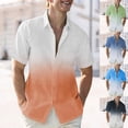 thumbnail image 1 of 2 Pack M-4X Plus Size Mens Big & Tall Shirts with Pocket Short Sleeve Button-Down Collared Tshirts Shirt Casual Gradient Printed Hawaiian Beach Tees Tops, 1 of 8