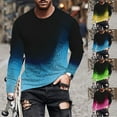 thumbnail image 1 of 2 Pack M-4X Plus Size Mens Big & Tall T Shirts Long Sleeve Tshirts Shirt Casual Pullover Crewneck Gradient Printed Slim Basic Athletic Workout Tees Tops, 1 of 8