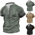 thumbnail image 1 of 2 Pack M-5X Mens Big & Tall T Shirts with Drawstring Plus Size Short Sleeve Tees Tops Vintage Solid Color Pullover Deep V Neck Athletic Workout Tshirts Shirt, 1 of 5