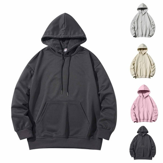 2 Pack M-5X Plus Size Hoodies for Men with Front Pocket Big & Tall Pullover Sweatshirts Long Sleeve Solid Color Casual Athletic Workout Hooded Tops