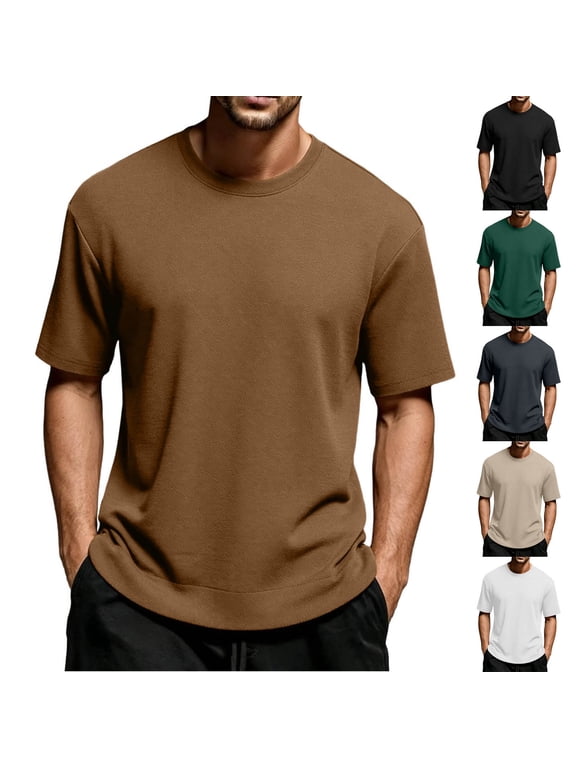 2 Pack M-8X Plus Size T Shirts for Men Big & Tall Short Sleeve Crewneck Tees Tops Mens Casual Solid Color Pullover Basic Loungewear Workout Tshirts Shirt