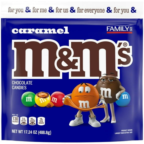 2 Pack - M&M'S Caramel Chocolate Candy - Family Size - 17.24 oz Packaging may vary